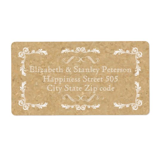 Kurk met lijst bruiloft etiket (Voorkant)