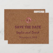 Kurk van wijngaarden Rood wijn BEWAREN DATUM Aankondigingskaart (Voorkant / Achterkant)