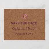 Kurk van wijngaarden Rood wijn BEWAREN DATUM Aankondigingskaart (Voorkant)