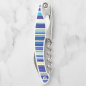 Kurkentrekker Fles Open Blue Stripe (Achterkant)