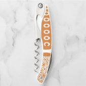 Kurkentrekker Fles Open Oranje en Wit (Voorkant)