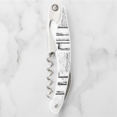 Kurkentrekker Fles Open White en Black (Voorkant)