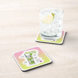 KURKENTREKKER SETS - MOJITO RECEPT COCKTAIL KUNST DRANKJES ONDERZETTER