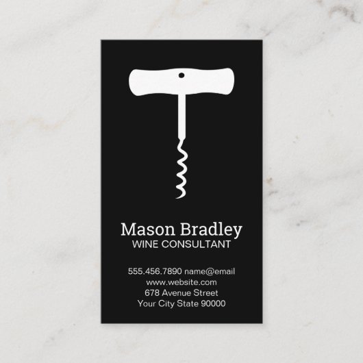 Kurkentrekker Wijnopener Visitekaartje (Voorkant)