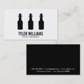 kurkflessen | (zwart) visitekaartje (Voorkant / Achterkant)