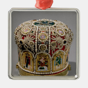 Kurkplankset met parels en edelstenen metalen ornament