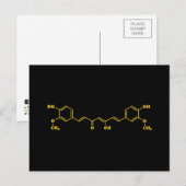 Kurkuma curcumine moleculaire chemische formule briefkaart (Voorkant / Achterkant)