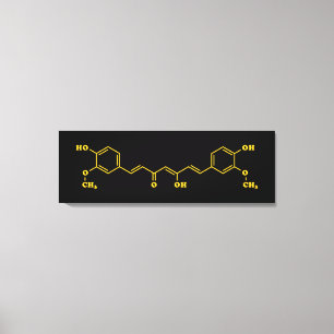 Kurkuma curcumine moleculaire chemische formule canvas afdruk