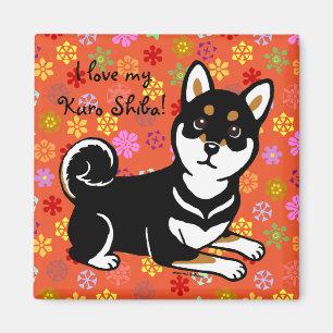 Kuro Shiba Inu hond cartoon Magneet