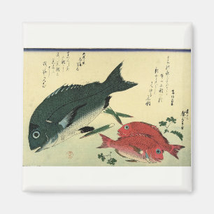 Kurodai & Akadai - Japanse visafdruk van Hiroshige Magneet