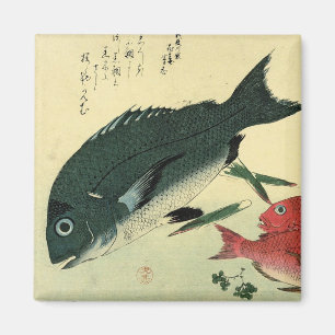 Kurodai & Akadai - Japanse visafdruk van Hiroshige Magneet