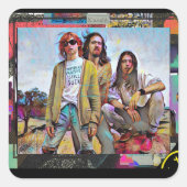 Kurt, Dave & Chris  Vierkante Sticker (Voorkant)