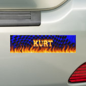 Kurt echt vuur en vlamt het ontwerp van de bumpers bumpersticker (Op auto)