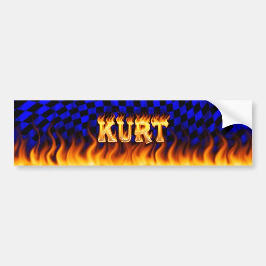 Kurt echt vuur en vlamt het ontwerp van de bumpers bumpersticker (Voorkant)