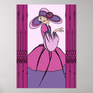 KURTNEY, ART DECO: Parisian Plum Poster
