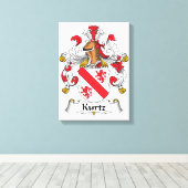 Kurtz Family Crest Canvas Afdruk (Insitu (Houten vloer))
