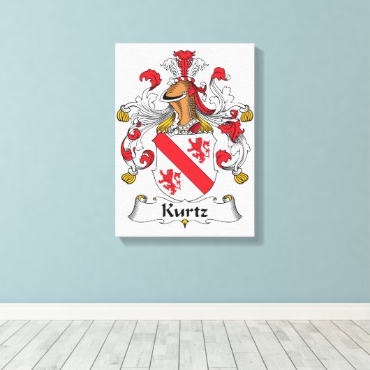 Kurtz Family Crest Canvas Afdruk (Insitu (Houten vloer))