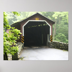 Kurtz Mill Houten Overdekte Brug Lancaster Penn Poster