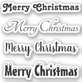 Kus-Cut Custom Greeting x4 #1 (Vrolijk Kerstfeest) Sticker