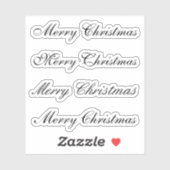 Kus-Cut Custom Greeting x4 #23 (prettige kerst) Sticker (Vel)