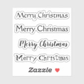Kus-Cut Custom Greeting x4 #25 (prettige kerst) Sticker (Vel)