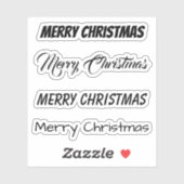 Kus-Cut Custom Greeting x4 #35 (prettige kerst) Sticker (Vel)