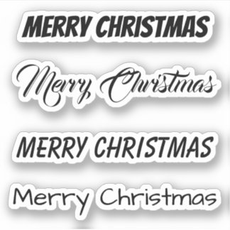 Kus-Cut Custom Greeting x4 #35 (prettige kerst) Sticker