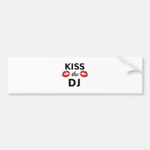 Kus de DJ met rode lipstick sporen Bumpersticker