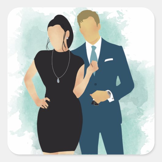 Kus de hemel - AC Vierkante Sticker (Voorkant)