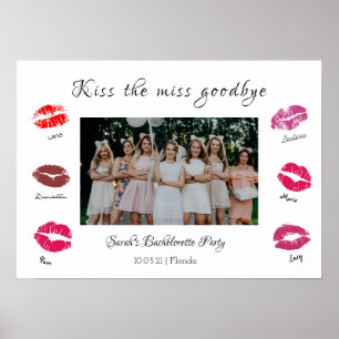 kus de juffrouw af vrijgezellenfeest lippen poster