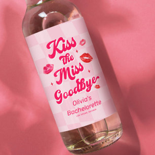 Kus de juffrouw afscheid Bachelorette  Wijn Etiket