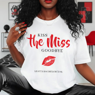 Kus de juffrouw gedag Rode Lip Bachelorette Feest T-shirt