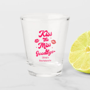 Kus de juffrouw gedag vrijgezellenfeest shot glas