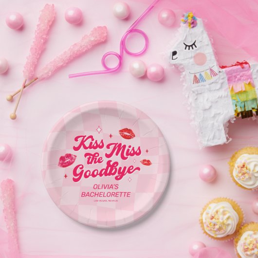 Kus de juffrouw goedendag vrijgezellenfeest papieren bordje (Feest)