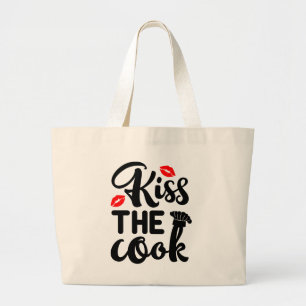 Kus de kok, bakker, koken, chef, keuken, grote tote bag