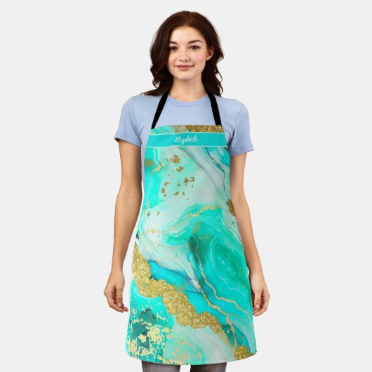 Kus de kok Food Chef Keuken BBQ Baker Marmer Schort (Gedragen)