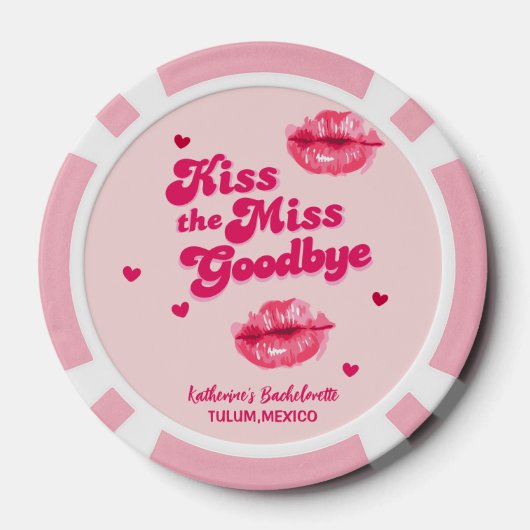 Kus de Miss Afscheid Bachelorette Meisjes reis Poker Chips (Achterkant)