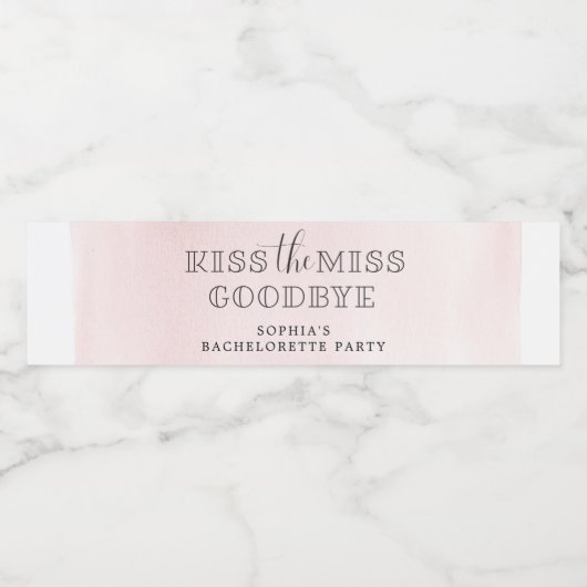 Kus de Miss Bachelorette waterflesetiketten Waterfles Etiket (Enkel label)