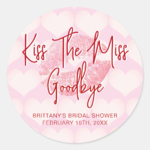 Kus De Miss Goedendag Valentijns Bruiloftsfeest Ronde Sticker