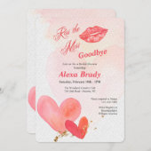 Kus de Miss Goodbye bruids douche uitnodiging (Voorkant / Achterkant)