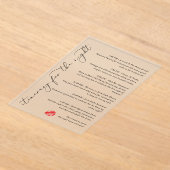 Kus de Miss Goodbye-route voor de nacht Acryl Uitnodigingen (Laagn)