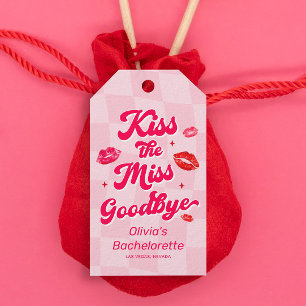 Kus de Miss Goodbye vrijgezellenfeest gunst Cadeaulabel