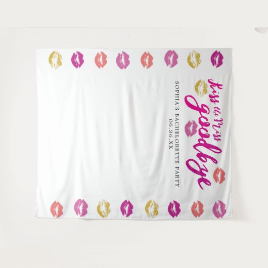 Kus De Miss Vaarwel Meidenavond Achtergrond Wandkleed (Voorkant (horizontaal))