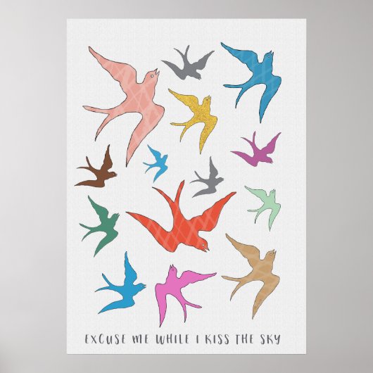 Kus de Sky Bird Art Poster (Voorkant)