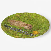 Kus een grondhog vandaag. Haal rabiës-borden Papieren Bordje (Gekanteld)