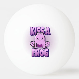 Kus een roze kikker pingpongballen