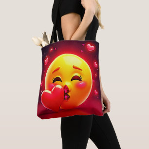 Kus-emoji: Liefde en Hartjes Kunst Draagtas
