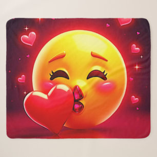 Kus-emoji: Liefde en Hartjes Kunst Sherpa Deken