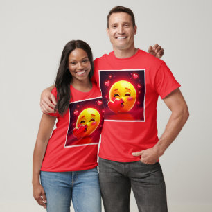 Kus-emoji: Liefde en Hartjes Kunst T-shirt