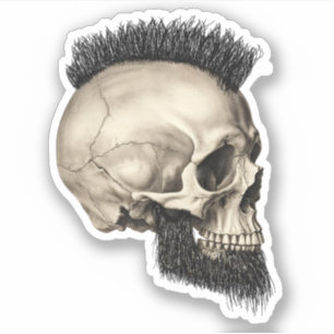 Kus gesneden schedel sticker